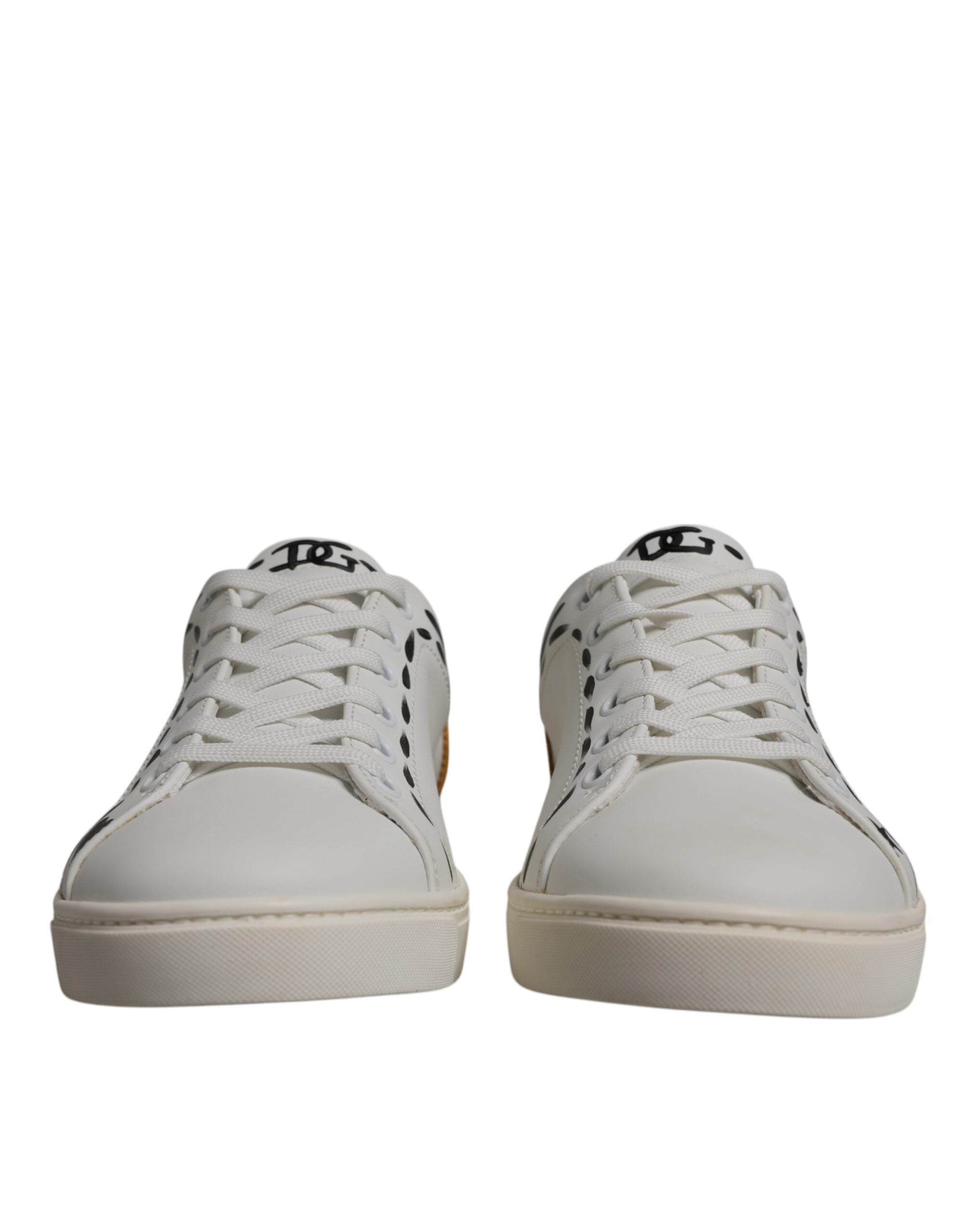 Dolce & Gabbana White Suede Leather Low Top Sneakers Men's Shoes