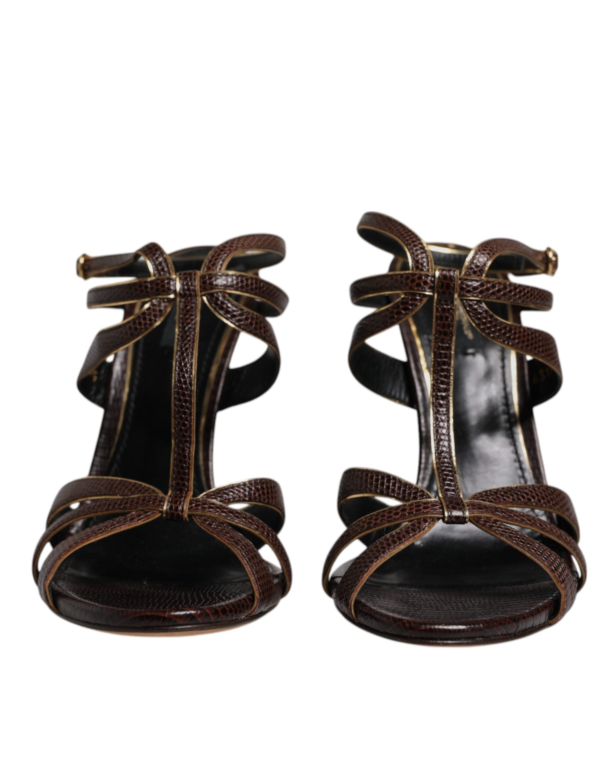 Dolce & Gabbana Bordeaux Ankle Strap Heels Sandals Women's Shoes (Pre-Owned)