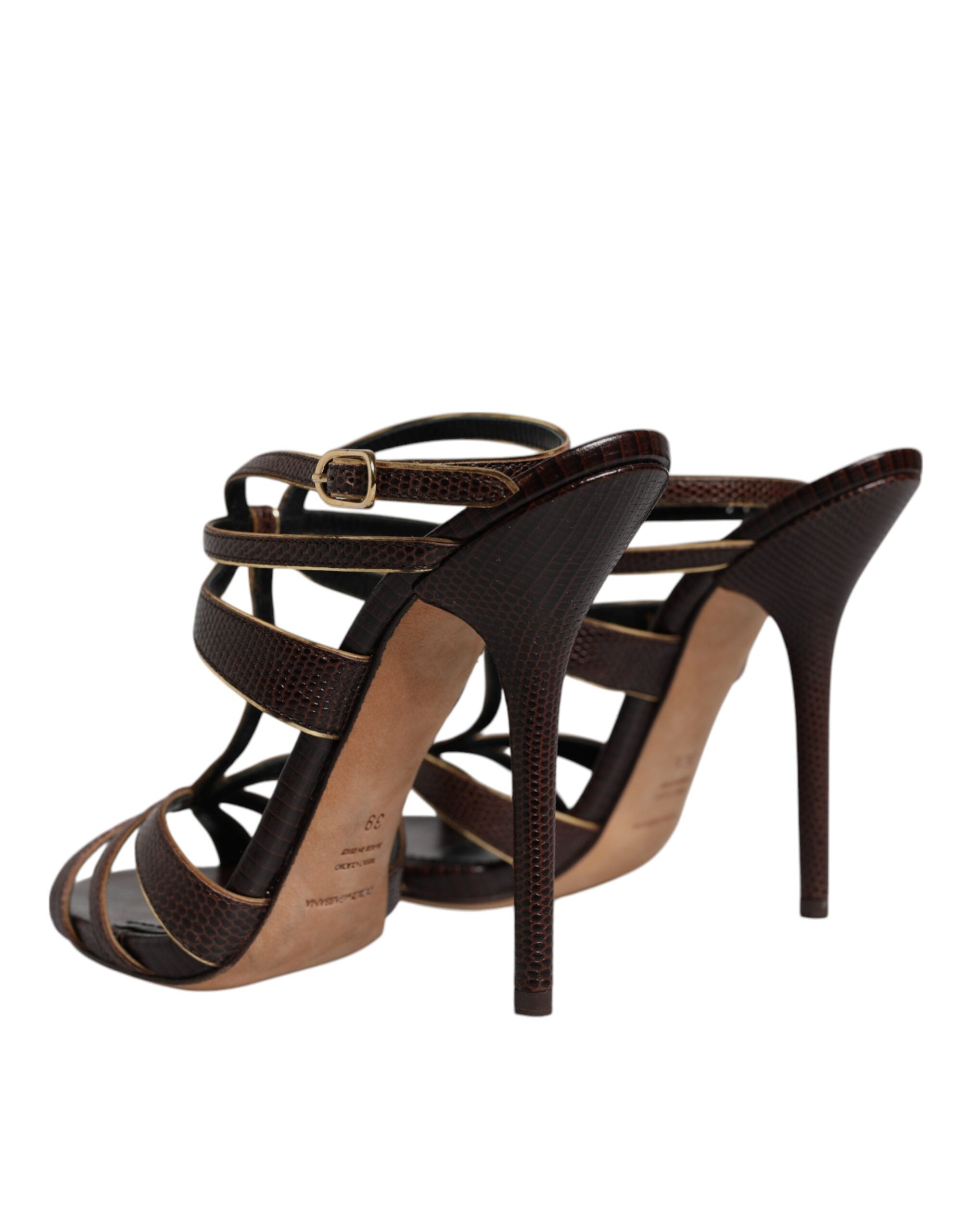 Dolce & Gabbana Bordeaux Ankle Strap Heels Sandals Women's Shoes (Pre-Owned)