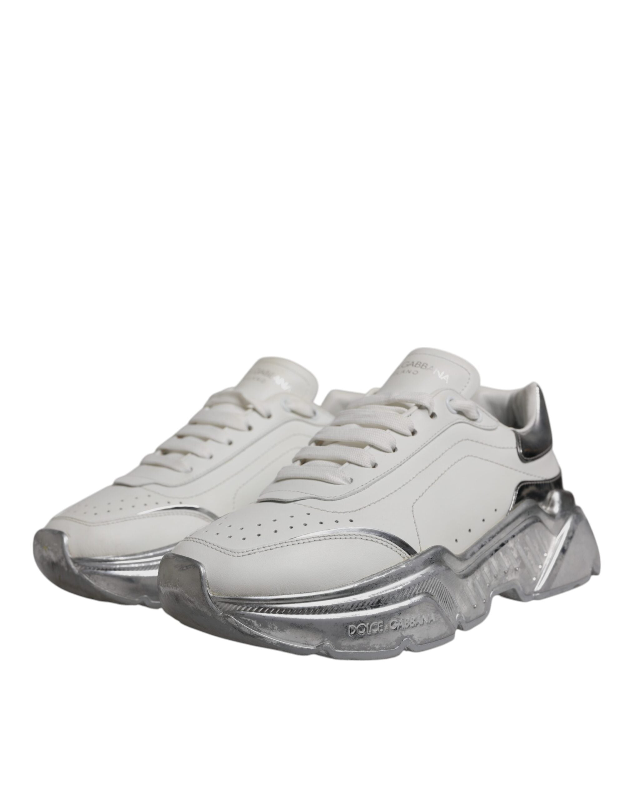 Dolce & Gabbana White Silver Daymaster Low Top Sneaker Women's Shoes (Pre-Owned)