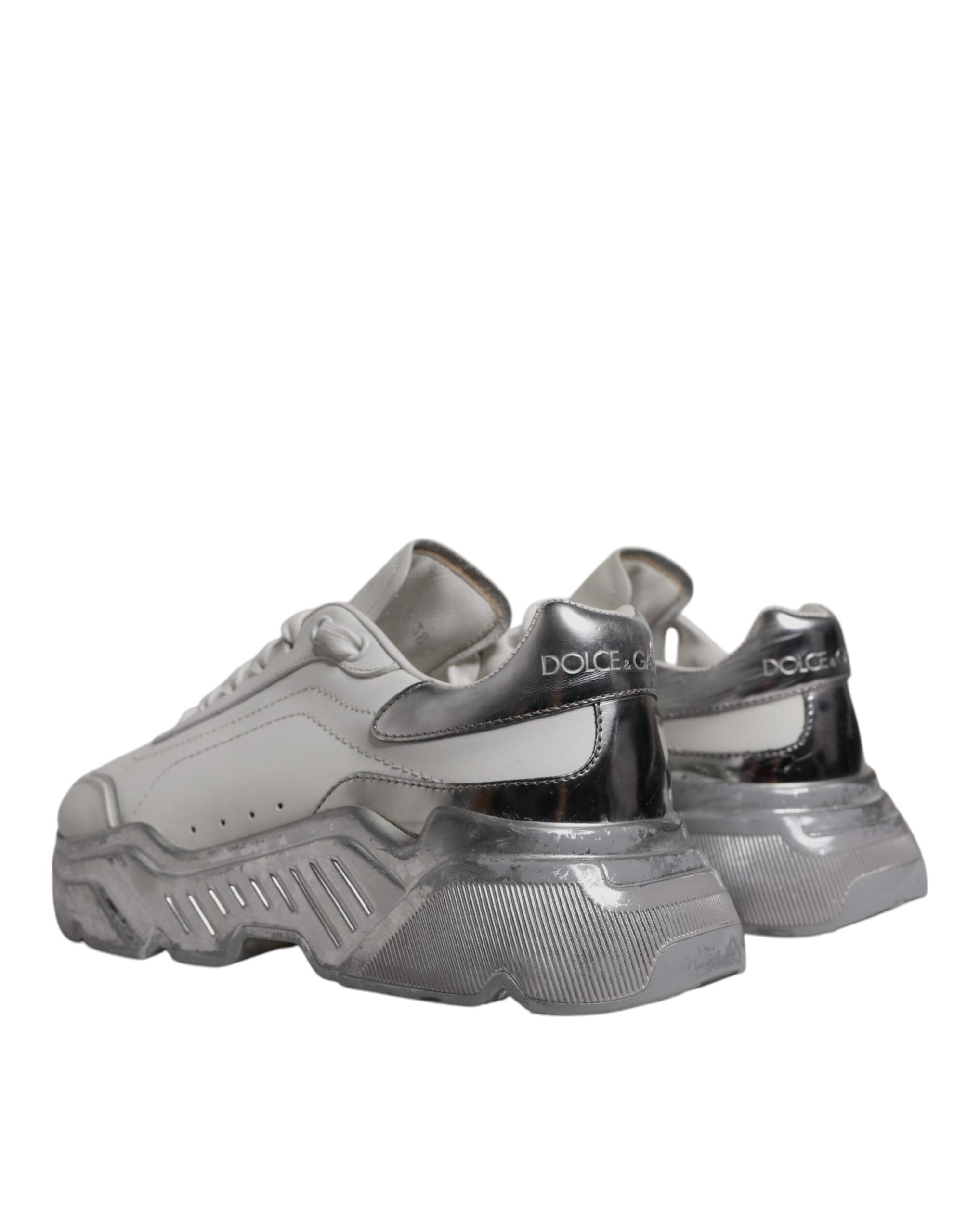 Dolce & Gabbana White Silver Daymaster Low Top Sneaker Women's Shoes (Pre-Owned)