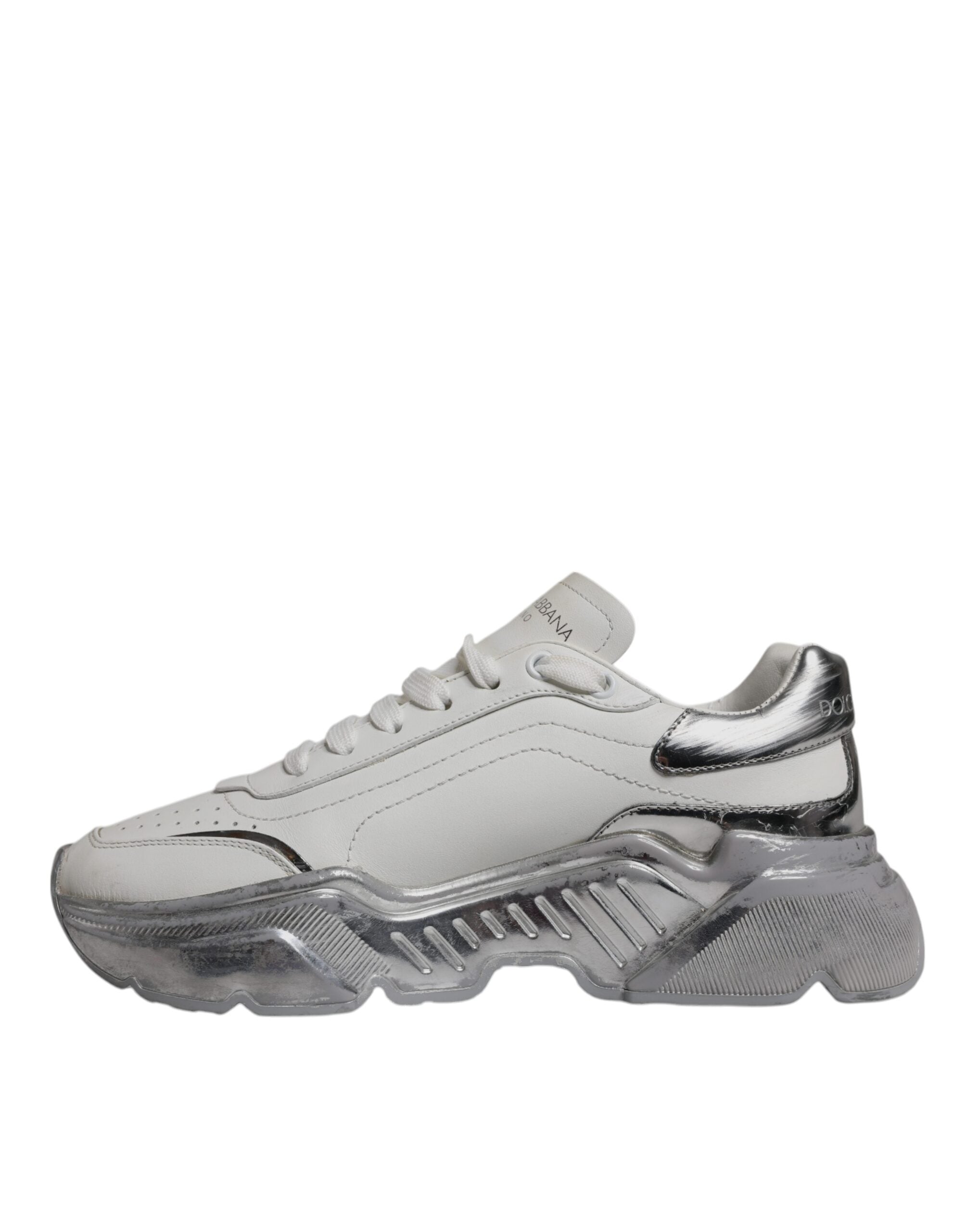 Dolce & Gabbana White Silver Daymaster Low Top Sneaker Women's Shoes (Pre-Owned)