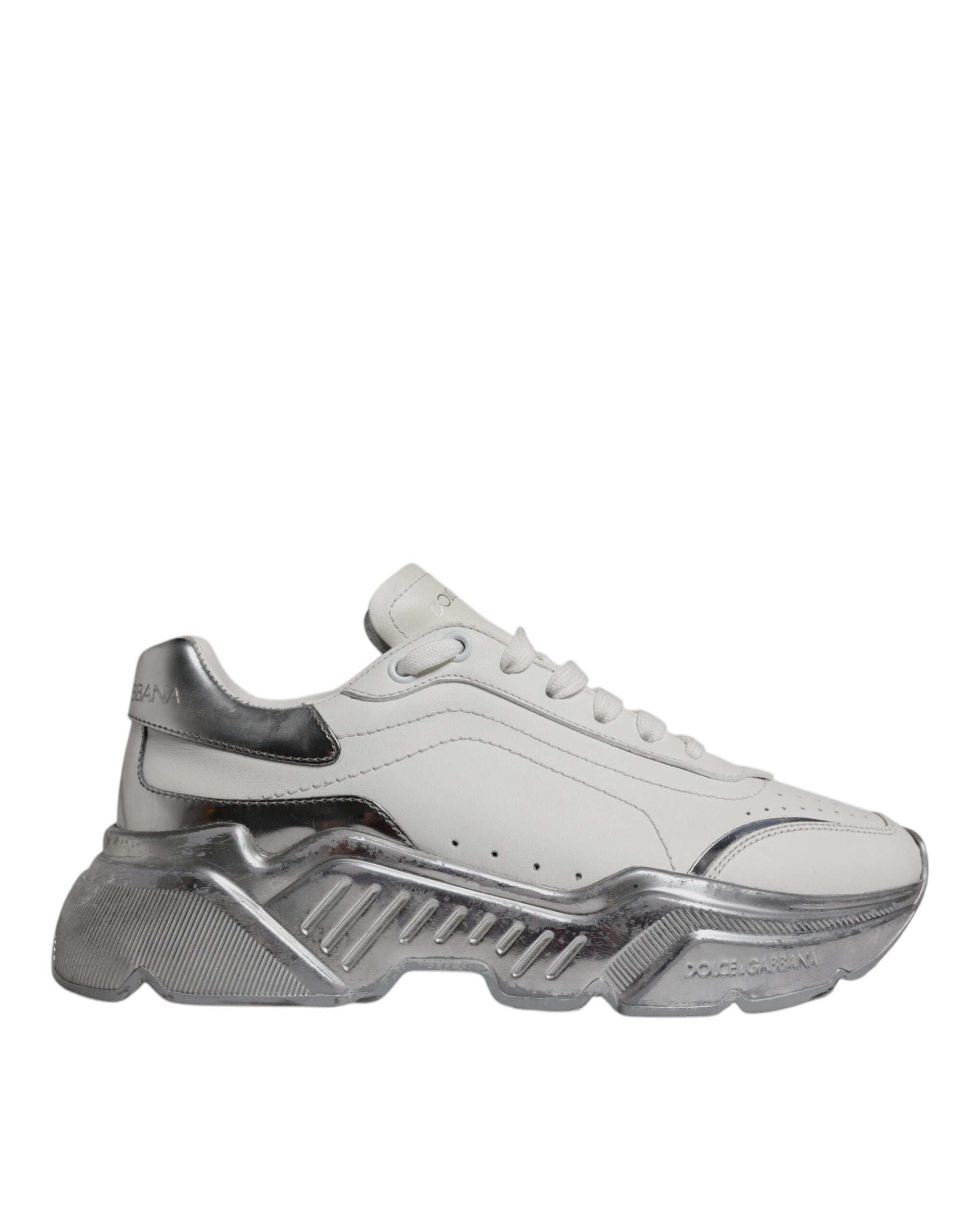 Dolce & Gabbana White Silver Daymaster Low Top Sneaker Women's Shoes (Pre-Owned)