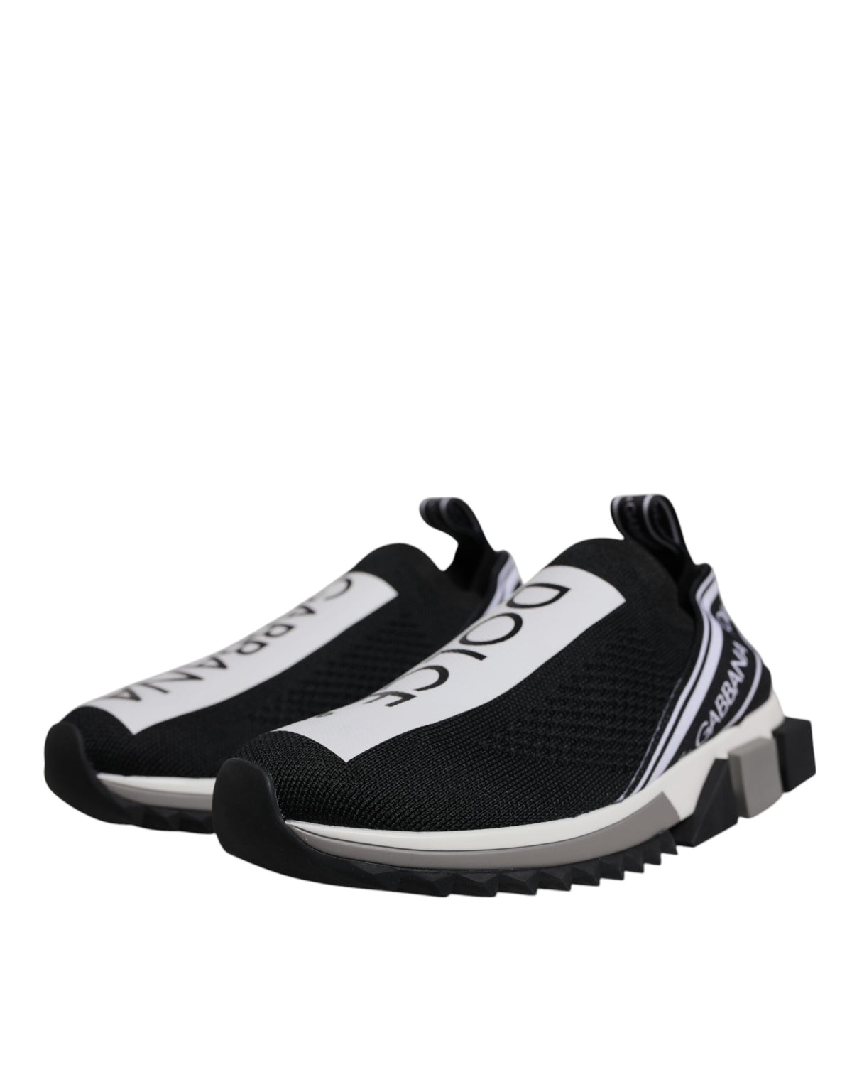 Dolce & Gabbana Black White Slip On Sorrento Sneakers Women's Shoes (Pre-Owned)
