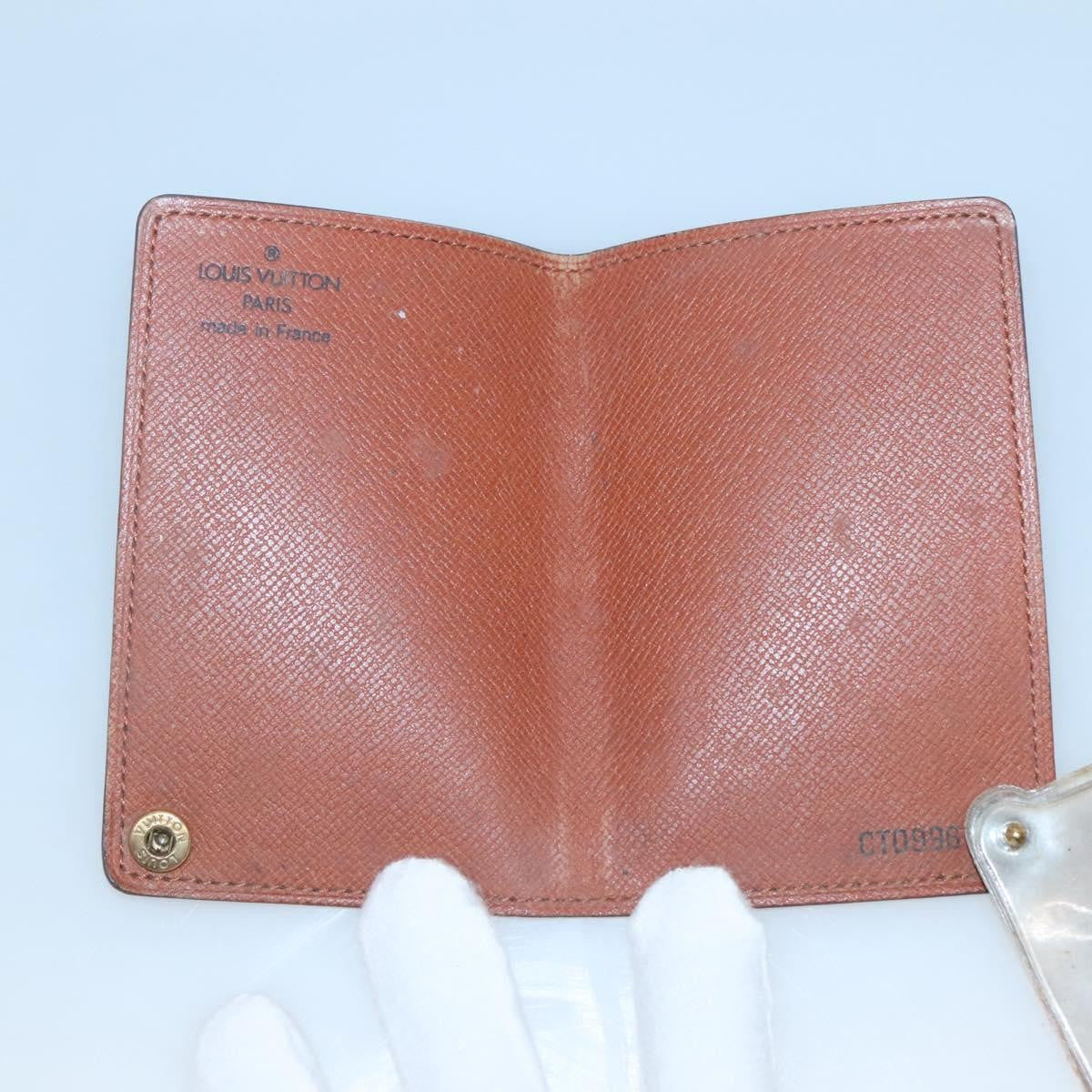 Louis Vuitton Porte Cartes Pression Card Case Monogram Canvas Brown Canvas Card Holders Accessory (Pre-Owned)