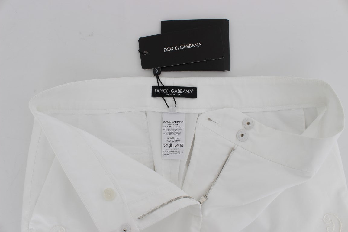 Dolce & Gabbana White Floral Cutout Dress Sicily Women's Pants