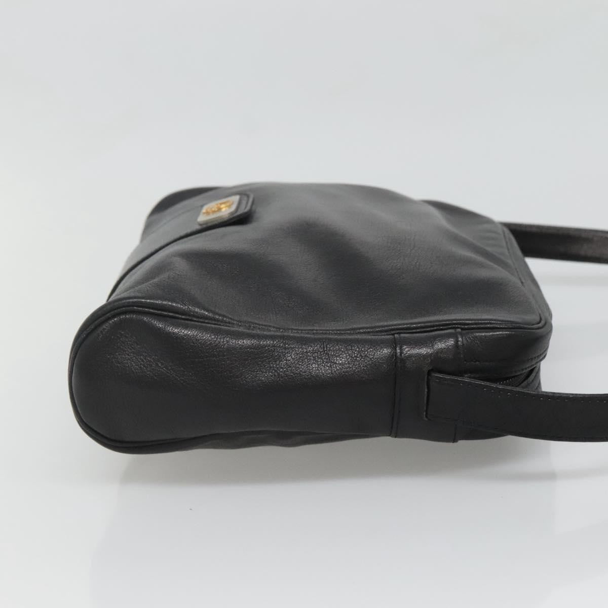 Christian Dior Vintage Leather Black Leather Shoulder Bag Bag (Pre-Owned)