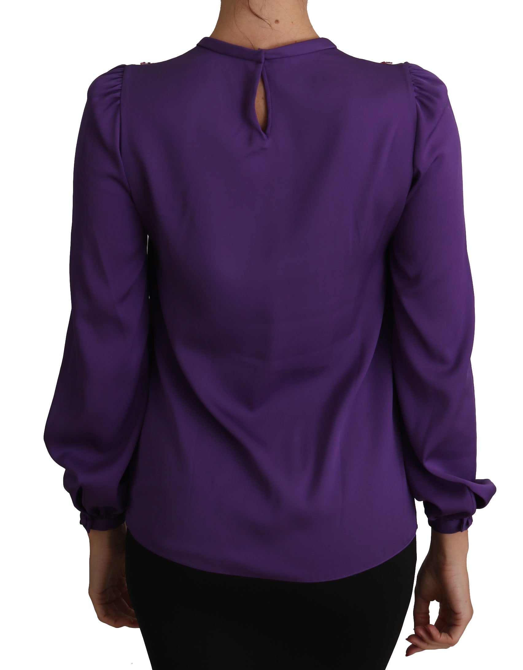 Dolce & Gabbana Purple Blouse Prince Fairy Tale Embellished Women's Top