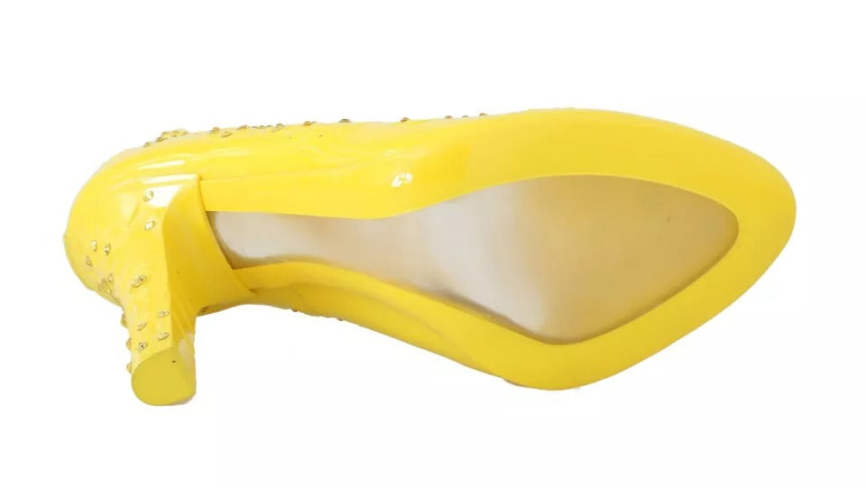 Dolce & Gabbana Yellow Crystal Heels CINDERELLA Women's Shoes