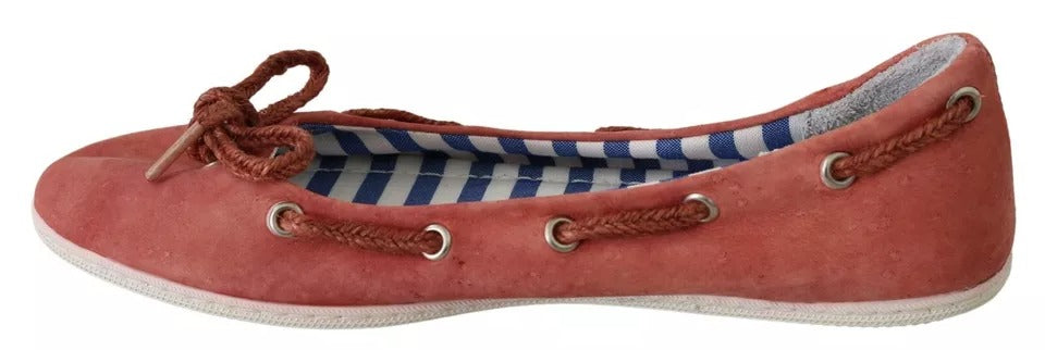 Pantofola D'Oro Scarlet Red Blue Stripe Flat Slip-On Women's Shoes (Pre-Owned)