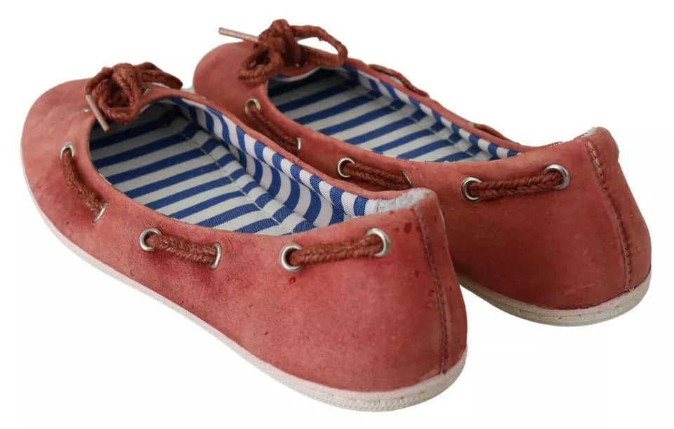 Pantofola D'Oro Scarlet Red Blue Stripe Flat Slip-On Women's Shoes (Pre-Owned)