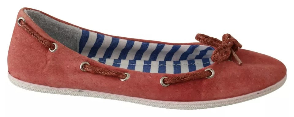 Pantofola D'Oro Scarlet Red Blue Stripe Flat Slip-On Women's Shoes (Pre-Owned)