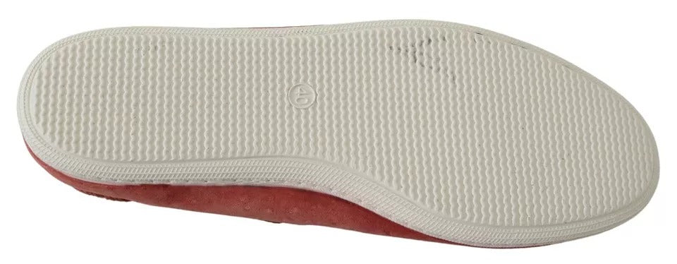Pantofola D'Oro Scarlet Red Blue Stripe Flat Slip-On Women's Shoes (Pre-Owned)