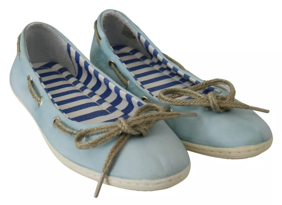 Pantofola D'Oro Minnesota Blue Stripe Flat Slip-On Women's Shoes (Pre-Owned)