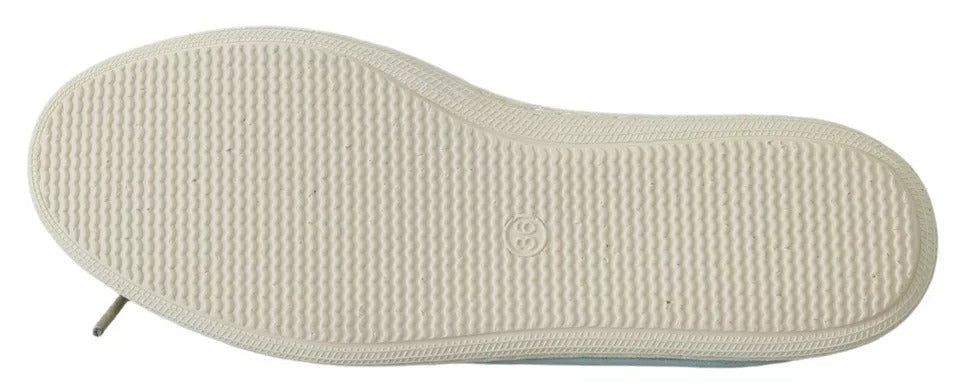 Pantofola D'Oro Minnesota Blue Stripe Flat Slip-On Women's Shoes (Pre-Owned)