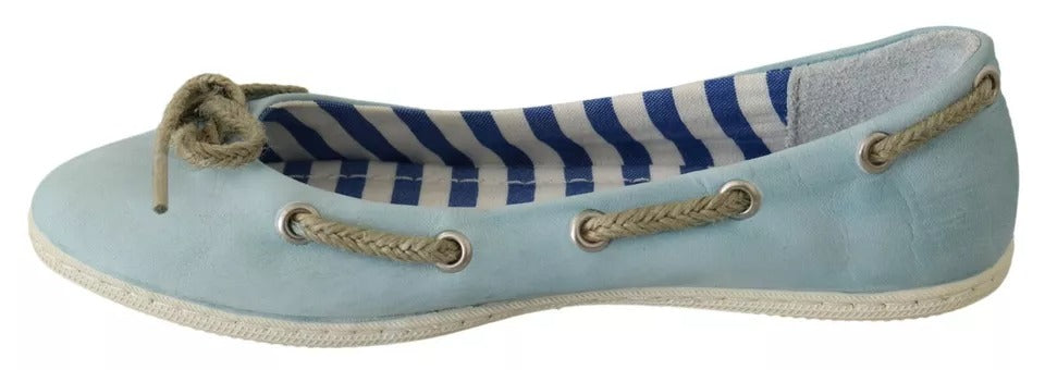 Pantofola D'Oro Minnesota Blue Stripe Flat Slip-On Women's Shoes (Pre-Owned)