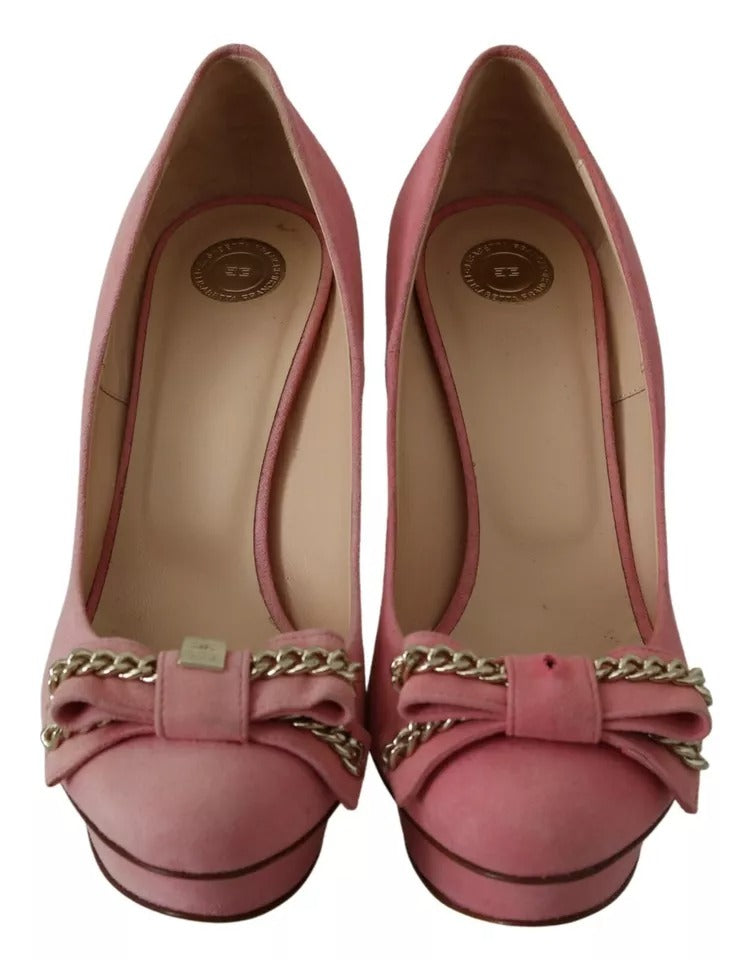 Elisabetta Franchi Pink Bow Stiletto Heel Pumps Women's Shoes (Pre-Owned)