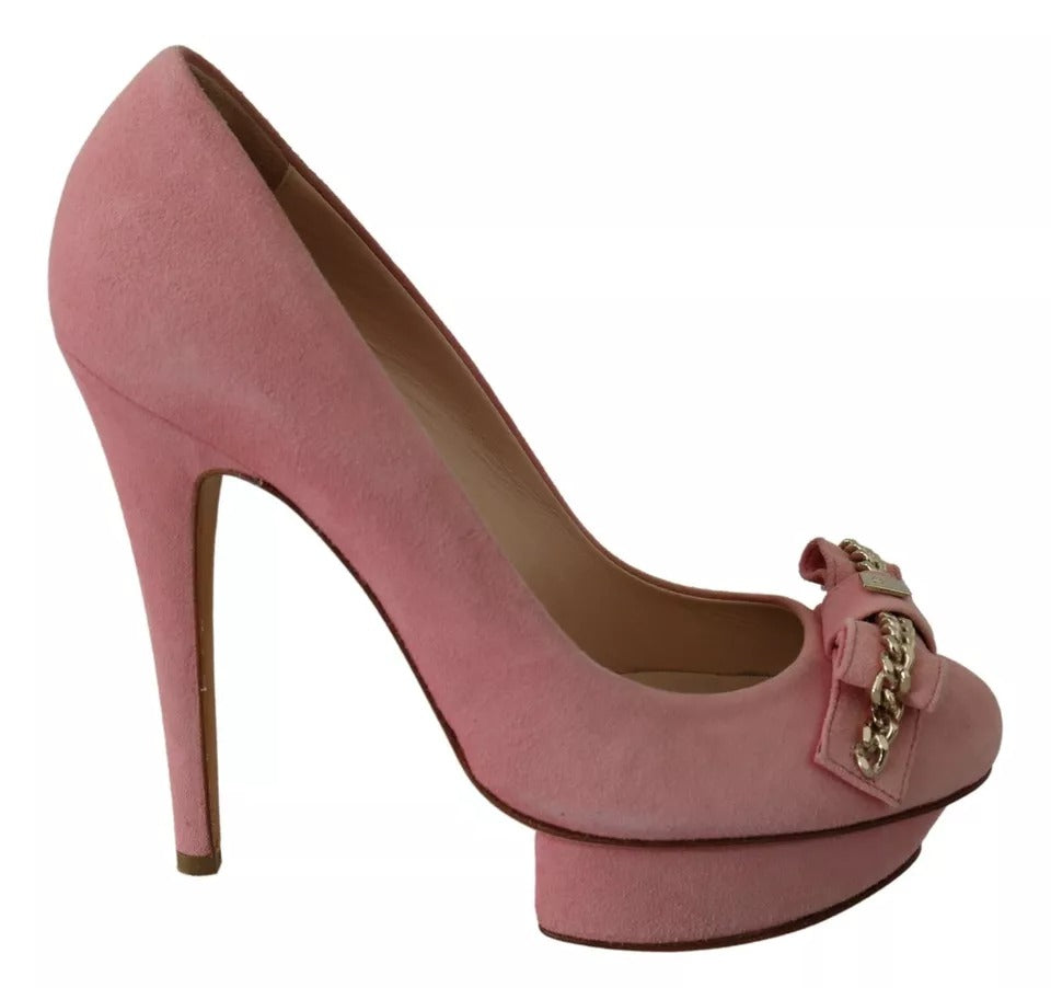 Elisabetta Franchi Pink Bow Stiletto Heel Pumps Women's Shoes (Pre-Owned)