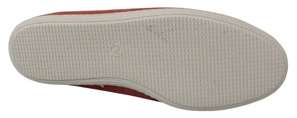 Pantofola D'Oro Coral Suede Lace Bow Loafers Ballet Flat Women's Shoes (Pre-Owned)