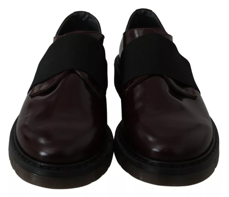 Dr. Martens Dark Brown Leather Elastic Strap Women's Shoes (Pre-Owned)