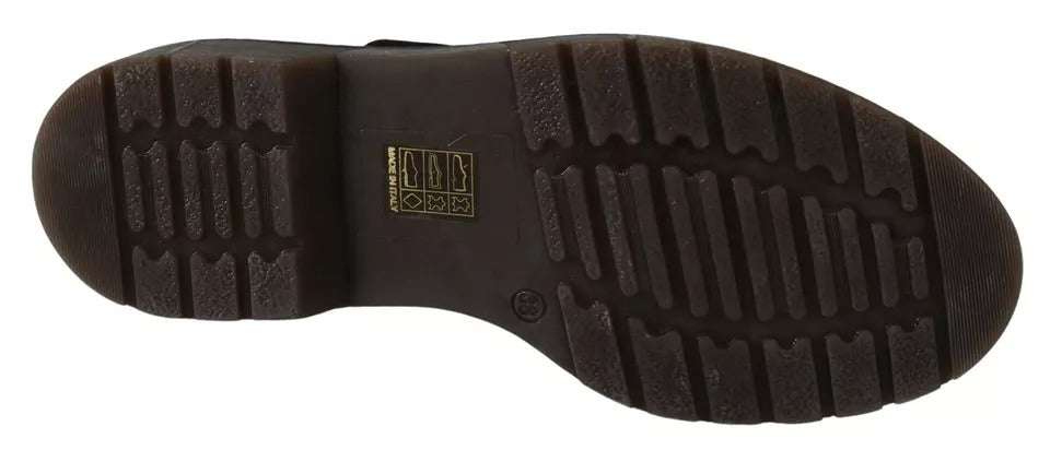 Dr. Martens Dark Brown Leather Elastic Strap Women's Shoes (Pre-Owned)