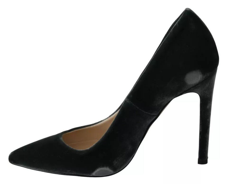 Ovyé Gray Velvet Dress Stiletto Pumps Women's Shoes (Pre-Owned)