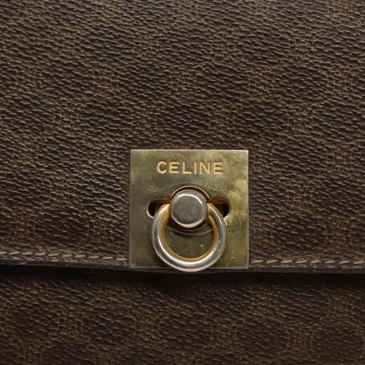 Celine Macadam Macadam With Leather Brown Canvas Handbag (Pre-Owned)
