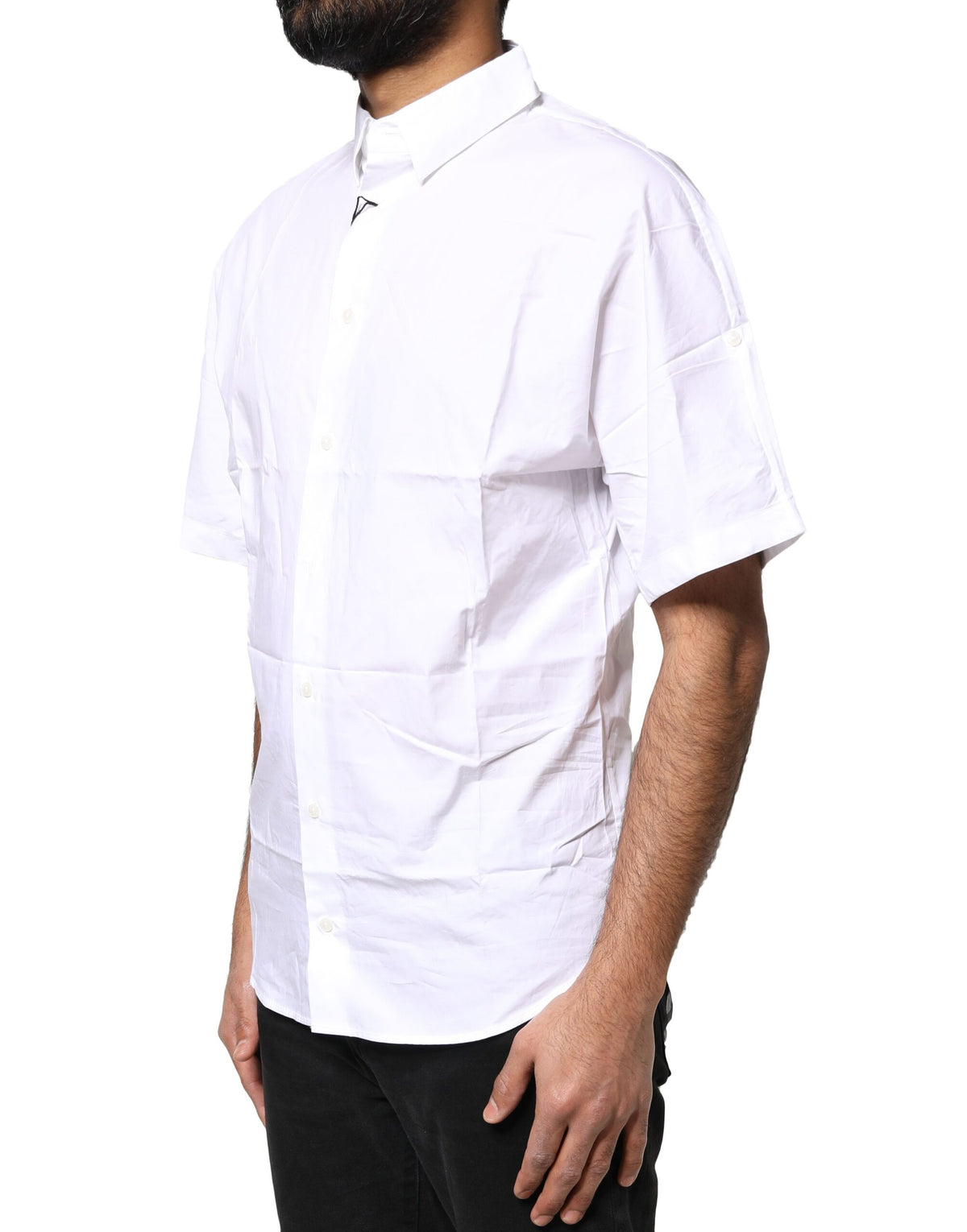 Dolce & Gabbana White Cotton Button Down Casual Men Polo Men's Shirt