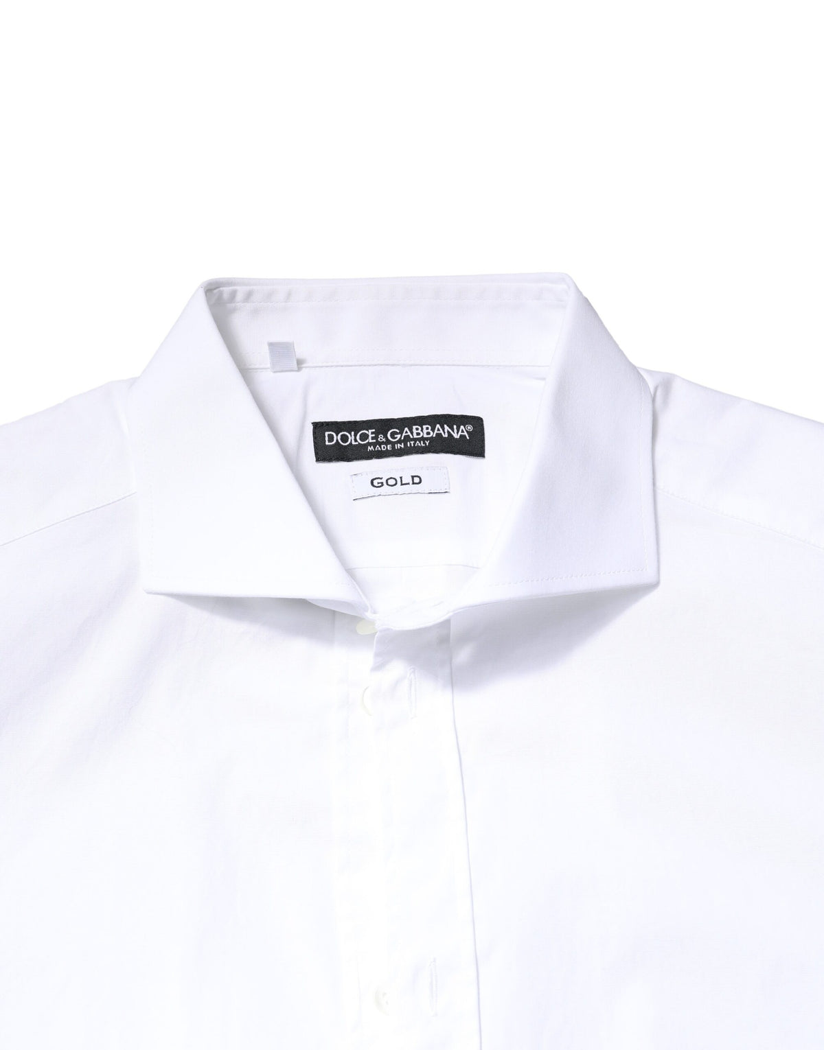 Dolce & Gabbana White GOLD Cotton Long Sleeves Dress Men's Shirt
