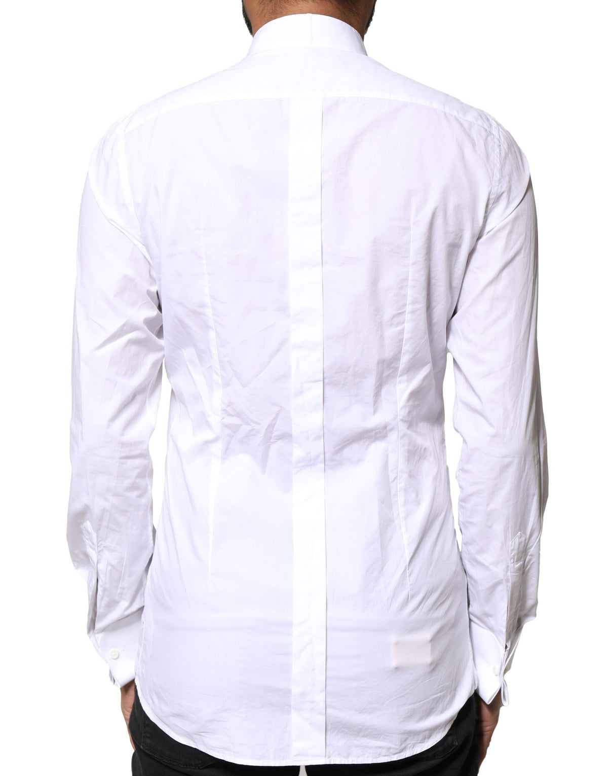 Dolce & Gabbana White GOLD CottonPoplin Bib Formal Dress Men's Shirt (Pre-Owned)
