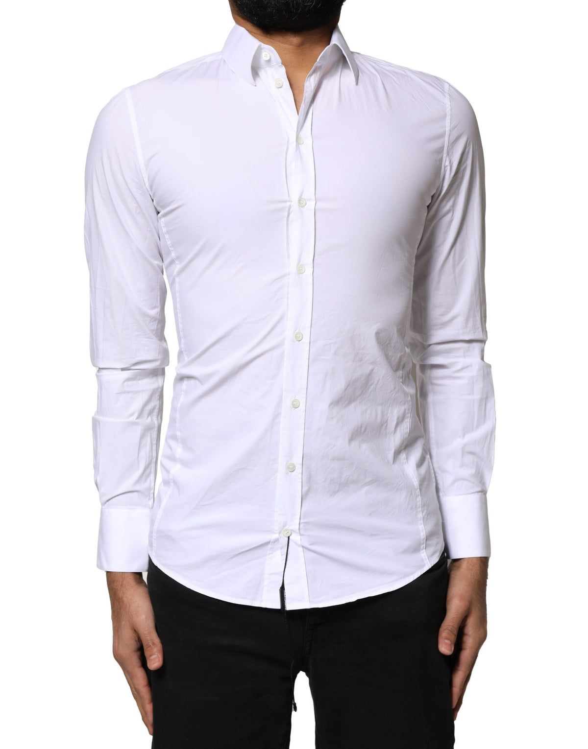 Dolce & Gabbana White SICILIA Cotton Formal Men Dress Men's Shirt (Pre-Owned)