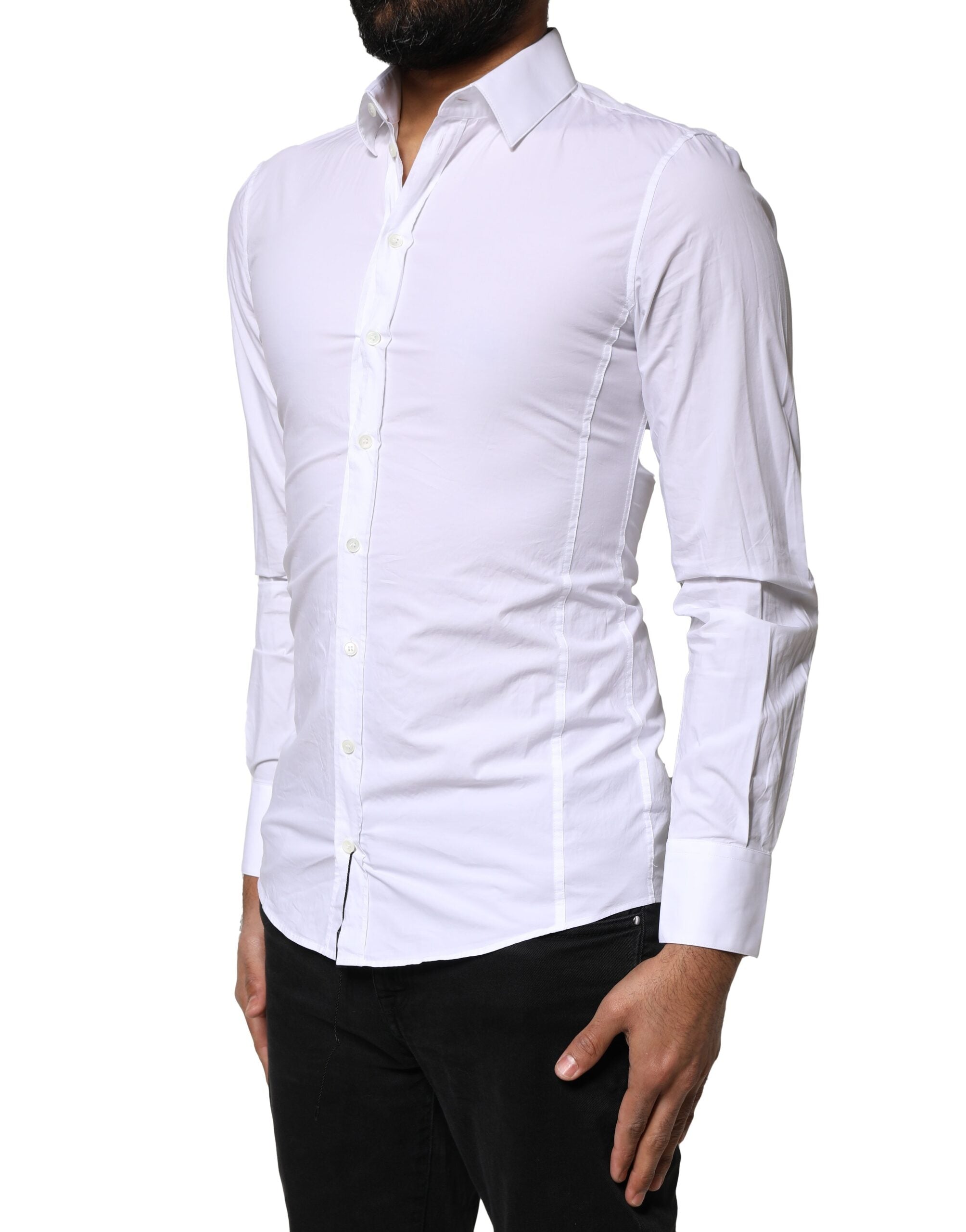Dolce & Gabbana White SICILIA Cotton Formal Men Dress Men's Shirt (Pre-Owned)