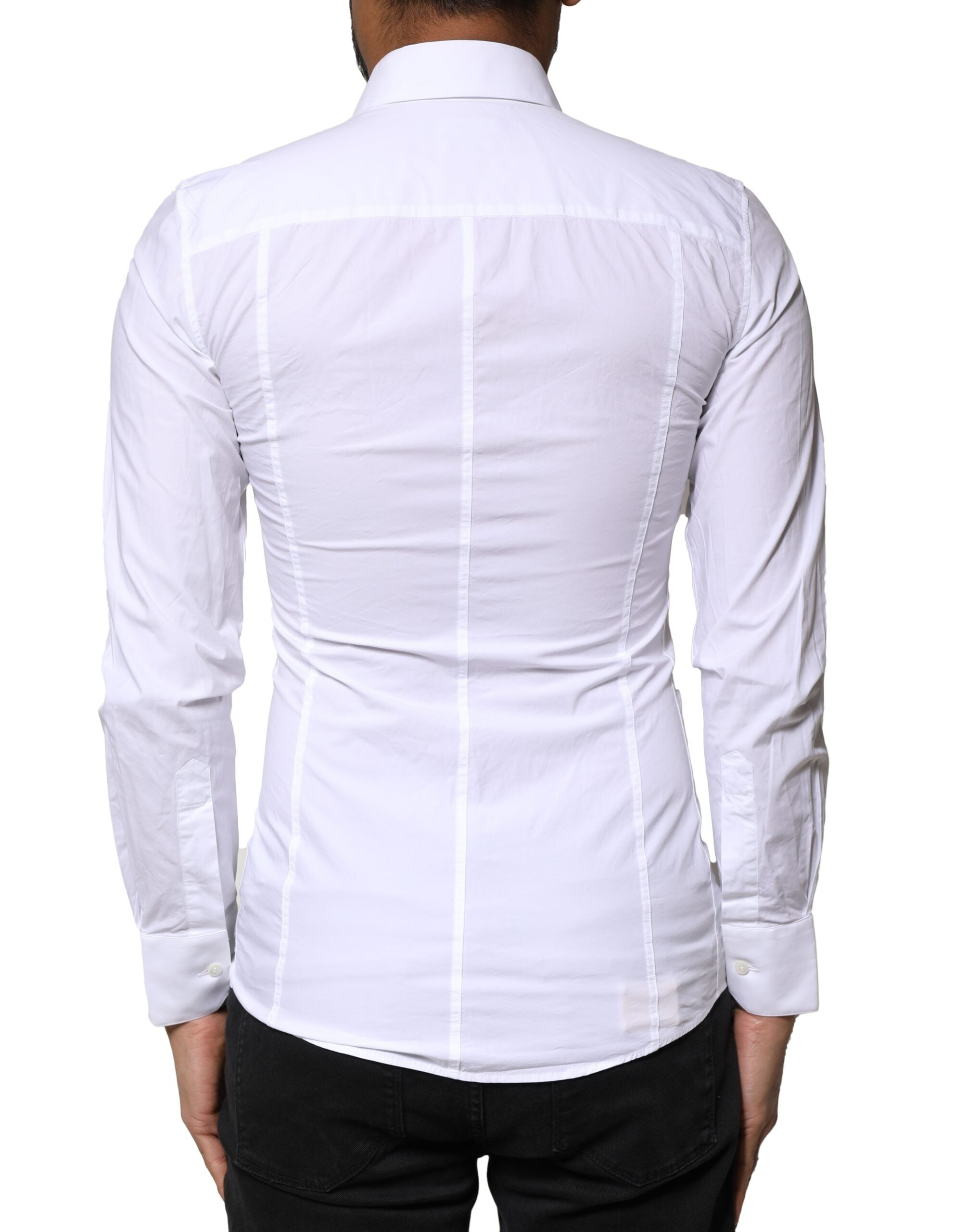 Dolce & Gabbana White SICILIA Cotton Formal Men Dress Men's Shirt (Pre-Owned)