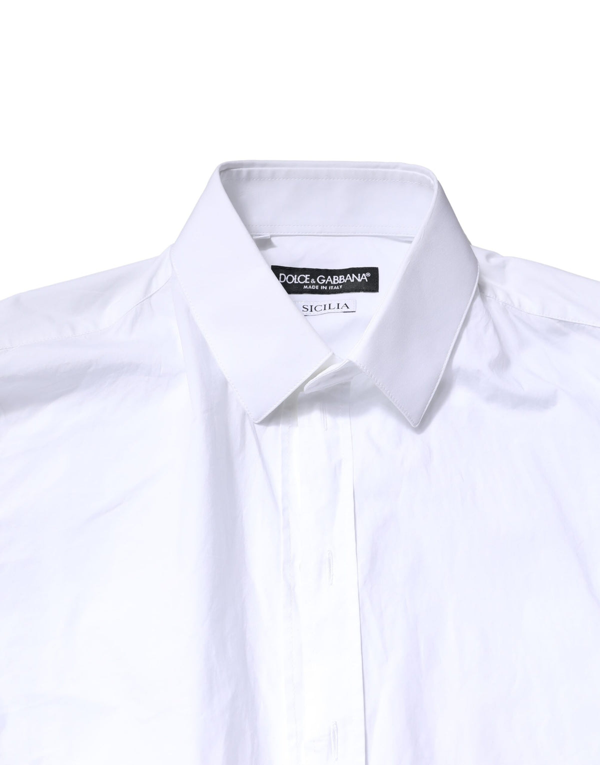 Dolce & Gabbana White SICILIA Cotton Formal Men Dress Men's Shirt (Pre-Owned)