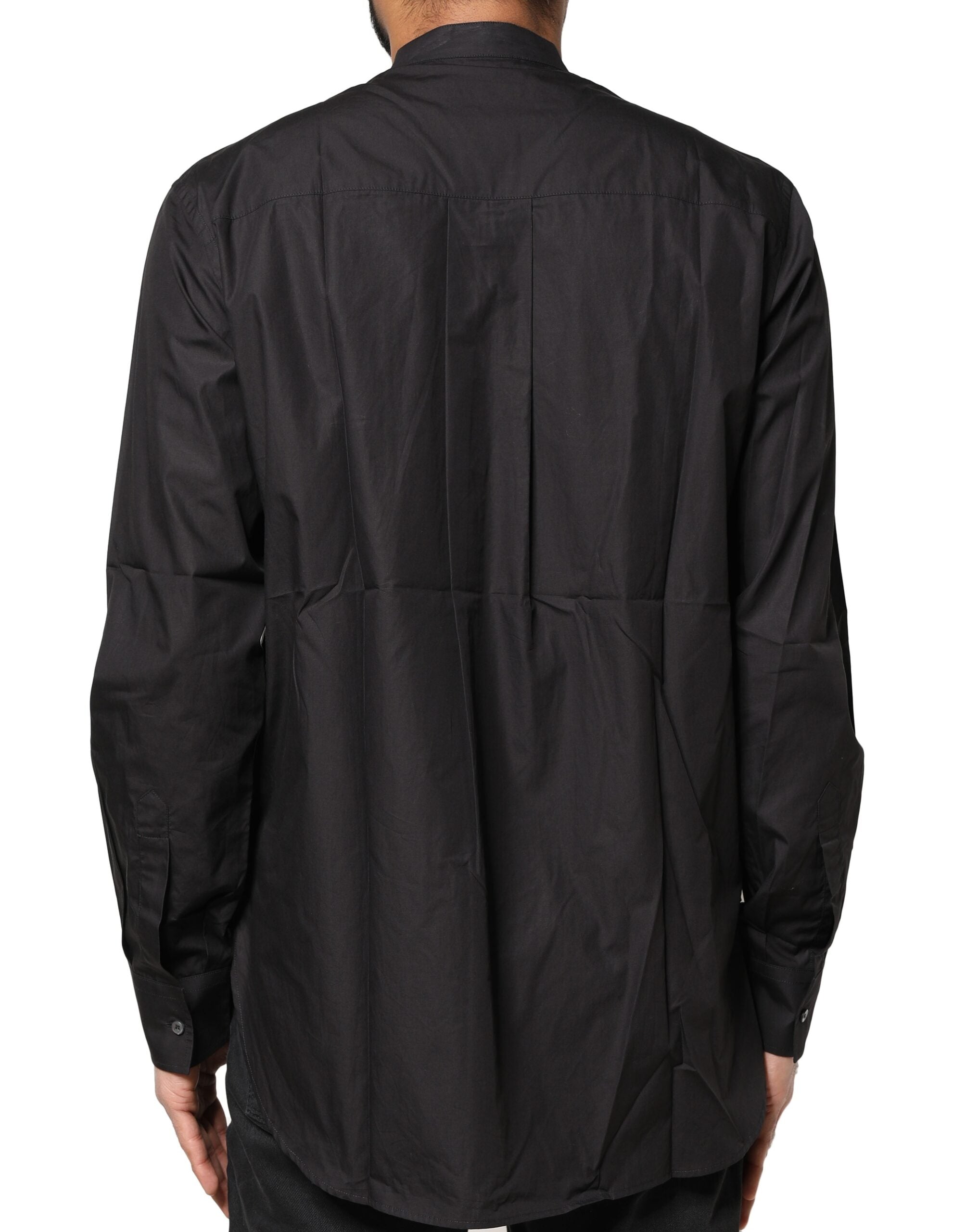 Dolce & Gabbana Black Cotton Button Down Men Casual Men's Shirt