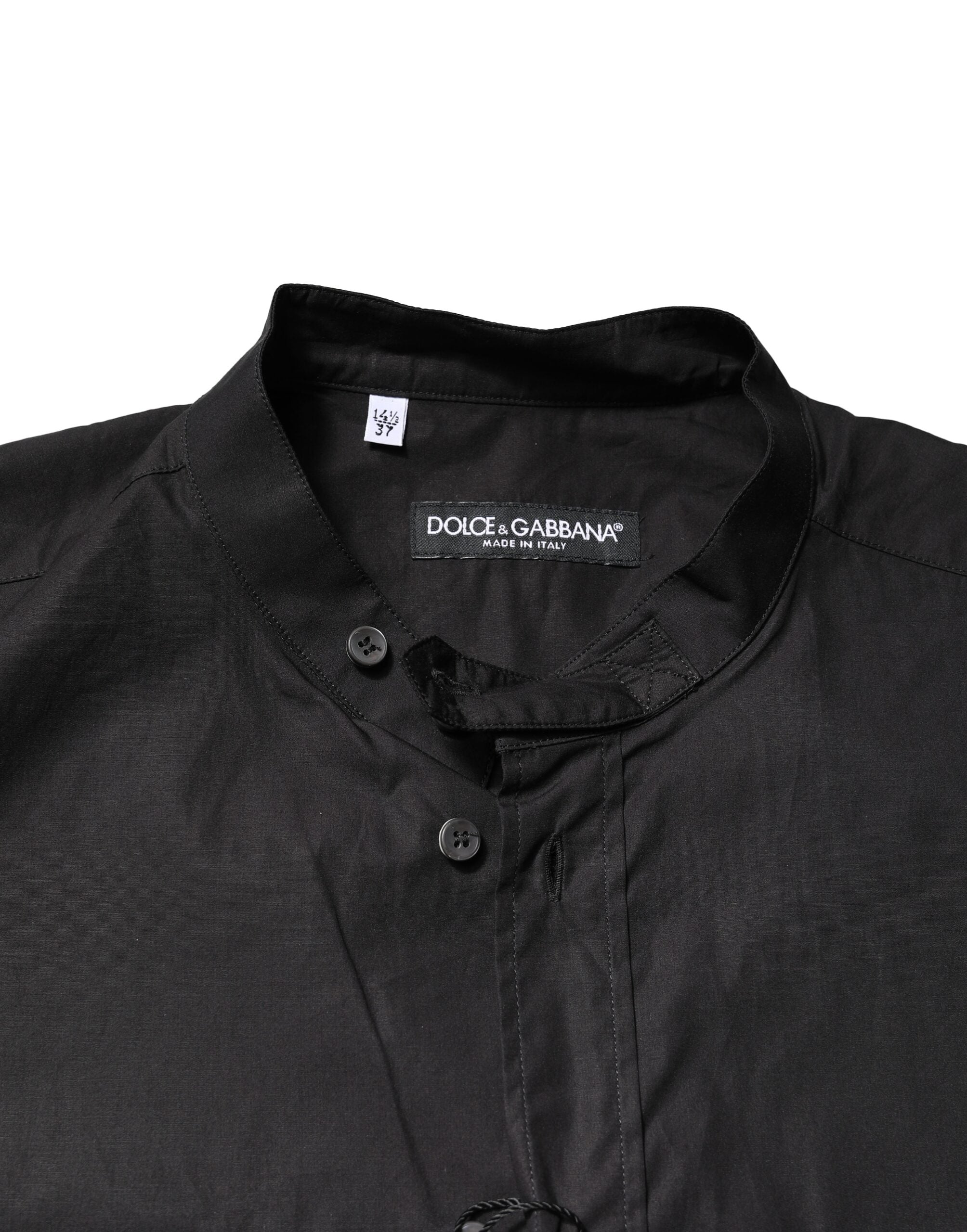 Dolce & Gabbana Black Cotton Button Down Men Casual Men's Shirt