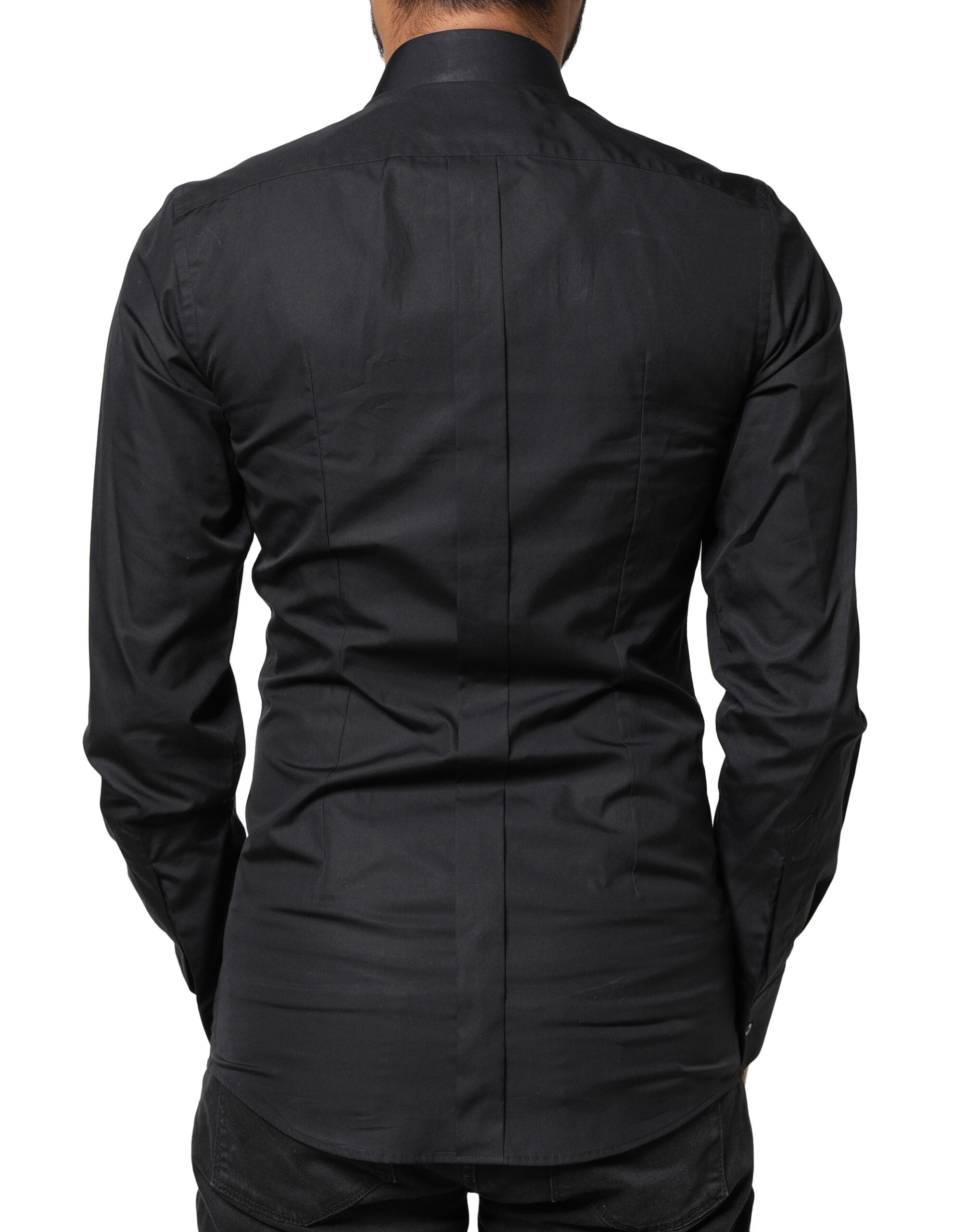 Dolce & Gabbana Black Love Embroidery GOLD Formal Dress Men's Shirt
