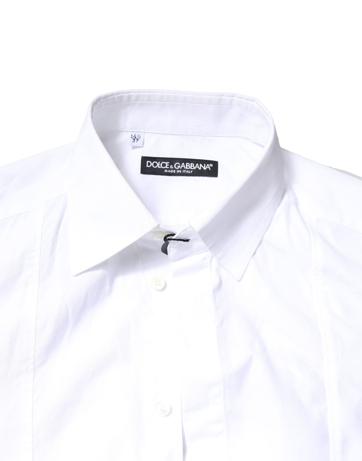 Dolce & Gabbana White Cotton Long Sleeves Formal Dress Men's Shirt