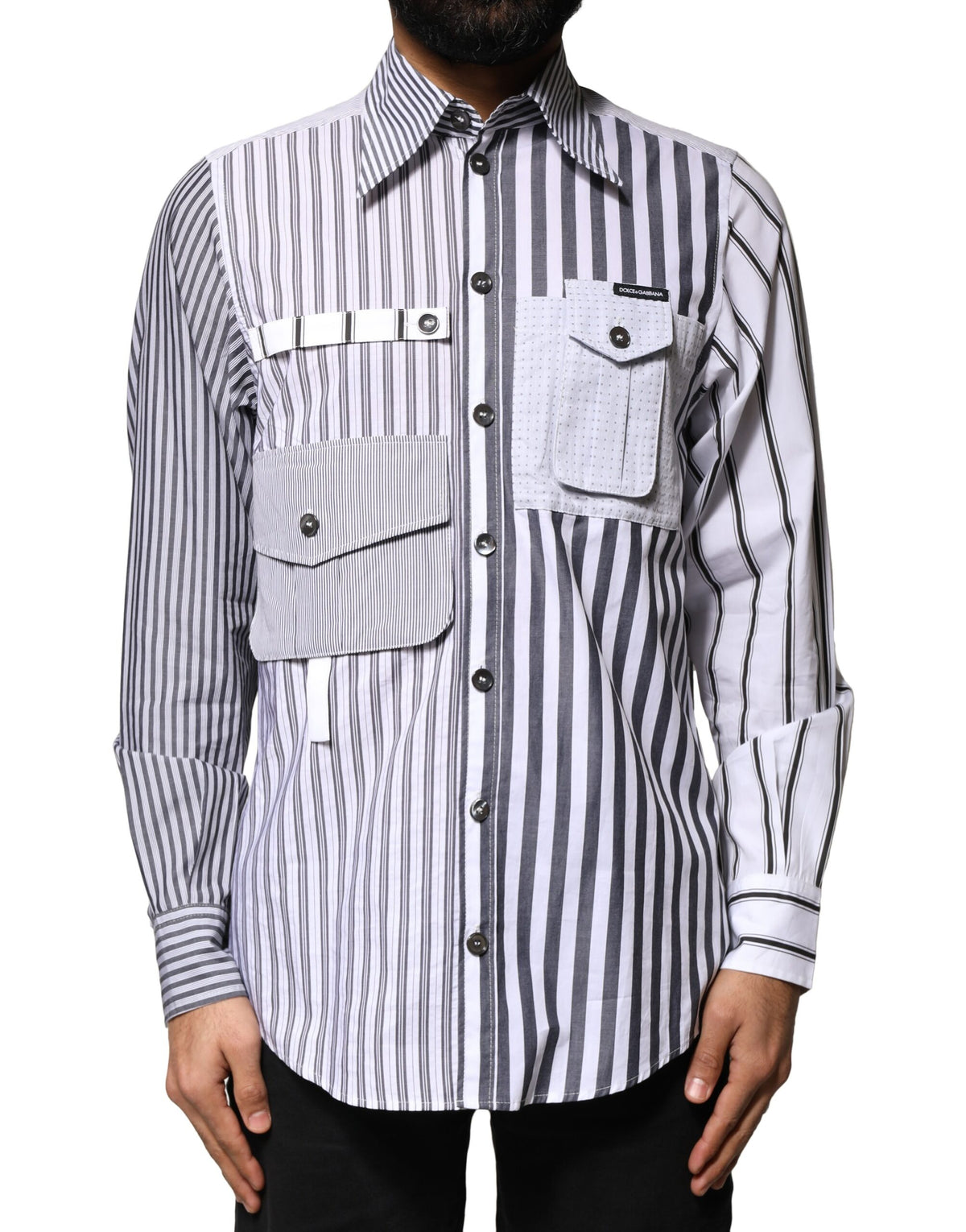 Dolce & Gabbana Multicolor Striped Button Down Casual Men's Shirt (Pre-Owned)
