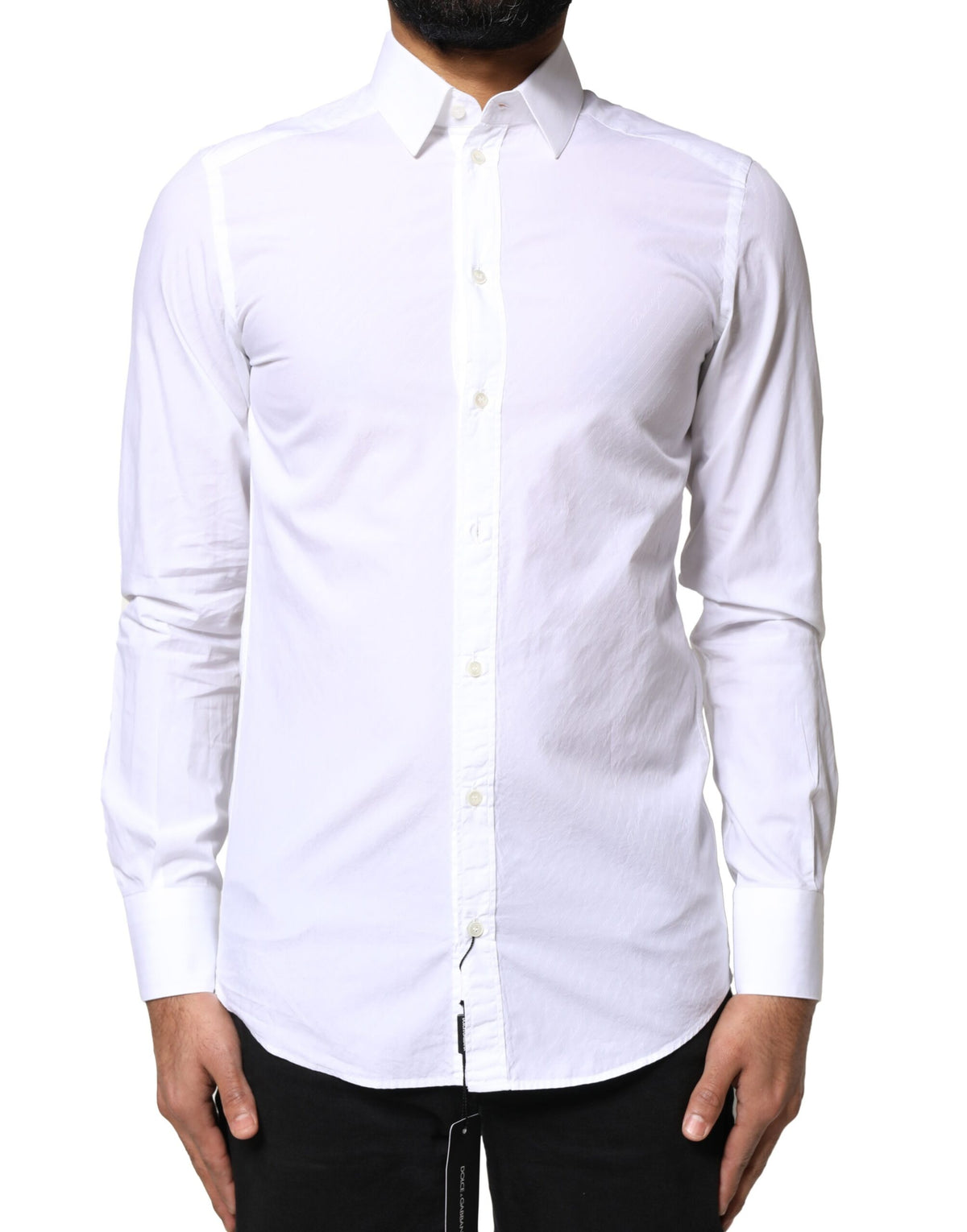 Dolce & Gabbana White Cotton MARTINI Formal Men Dress Men's Shirt (Pre-Owned)