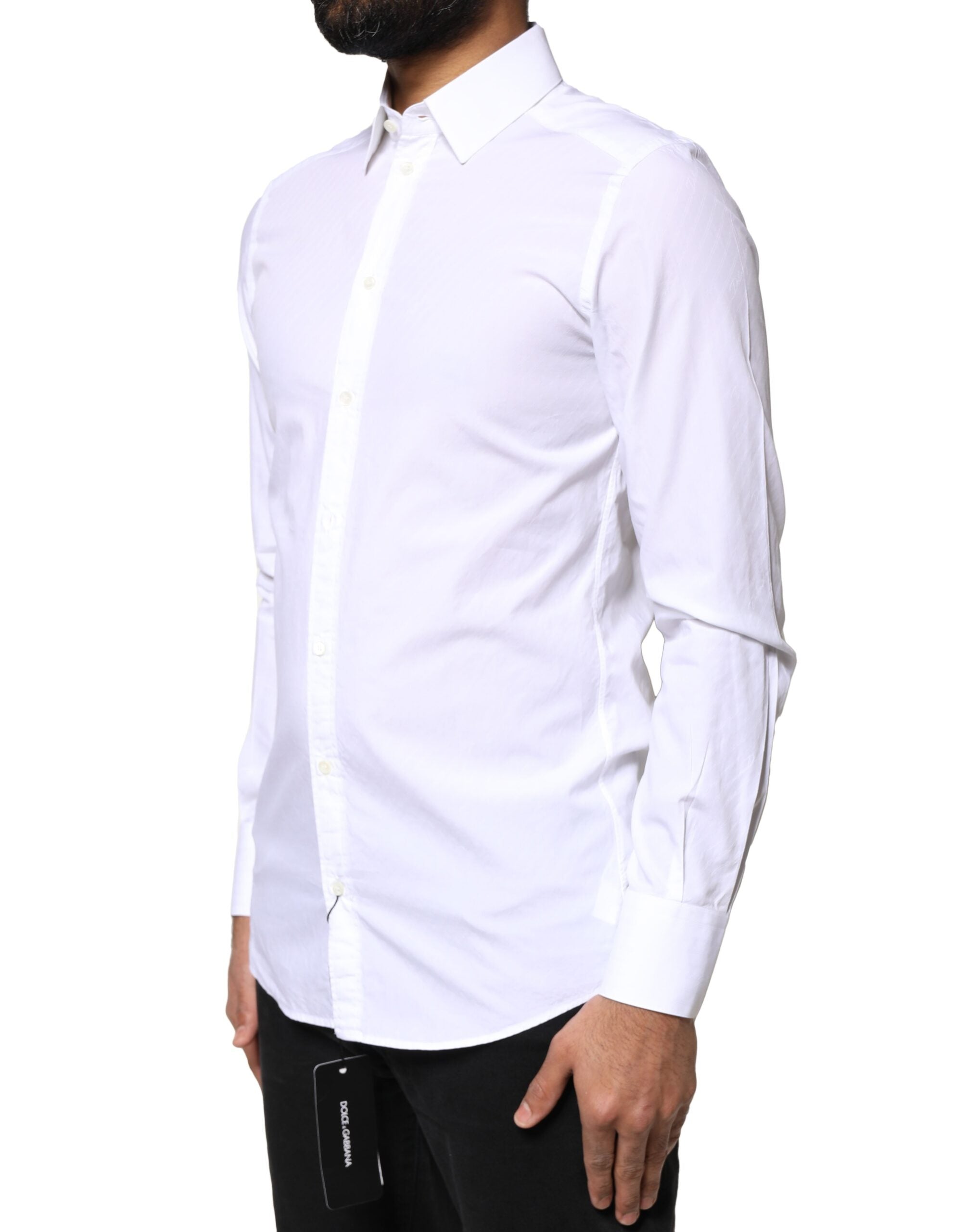 Dolce & Gabbana White Cotton MARTINI Formal Men Dress Men's Shirt (Pre-Owned)