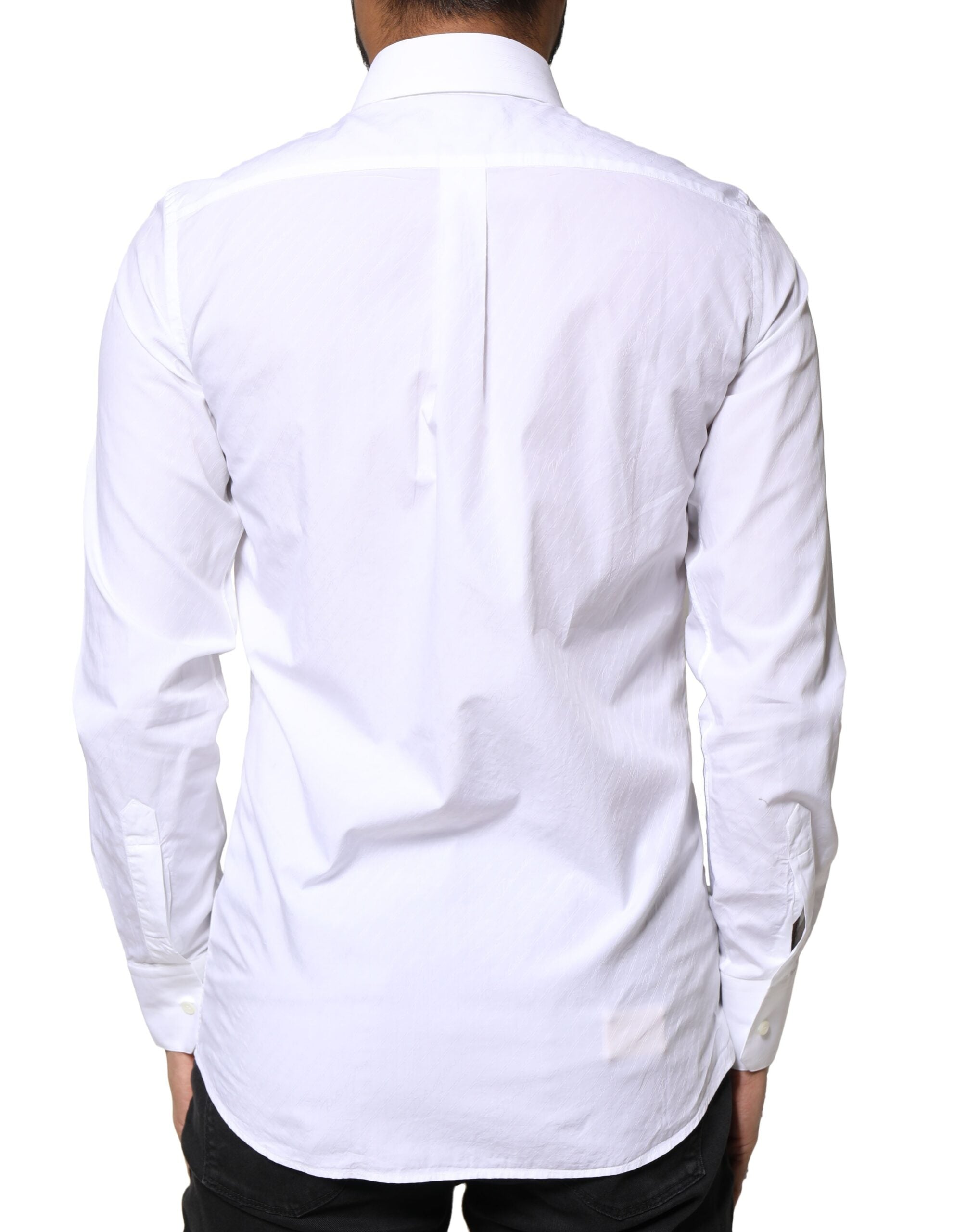 Dolce & Gabbana White Cotton MARTINI Formal Men Dress Men's Shirt (Pre-Owned)