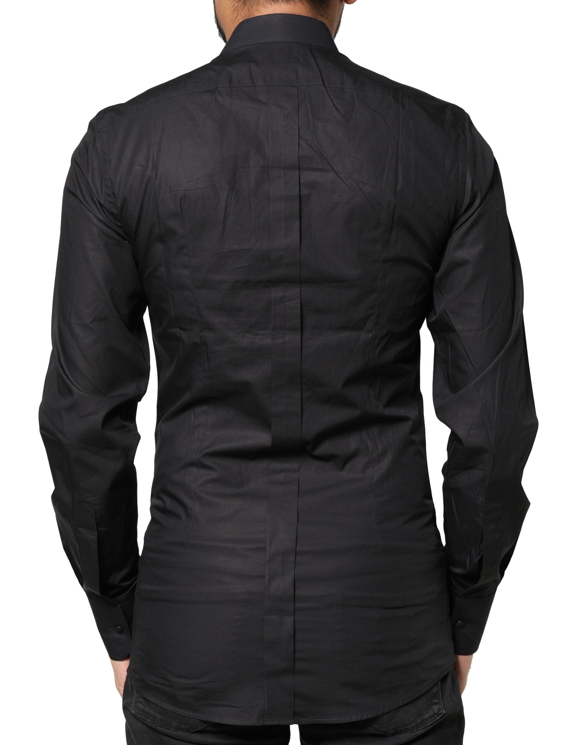 Dolce & Gabbana Black GOLD Cross Embellished Men Dress Men's Shirt