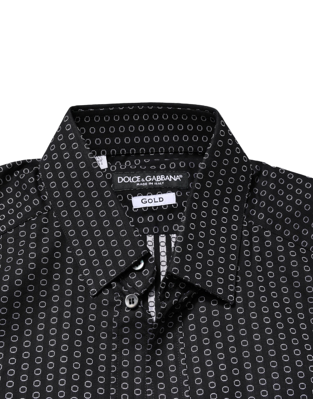 Dolce & Gabbana Black GOLD Patterned Cotton Men Dress Men's Shirt