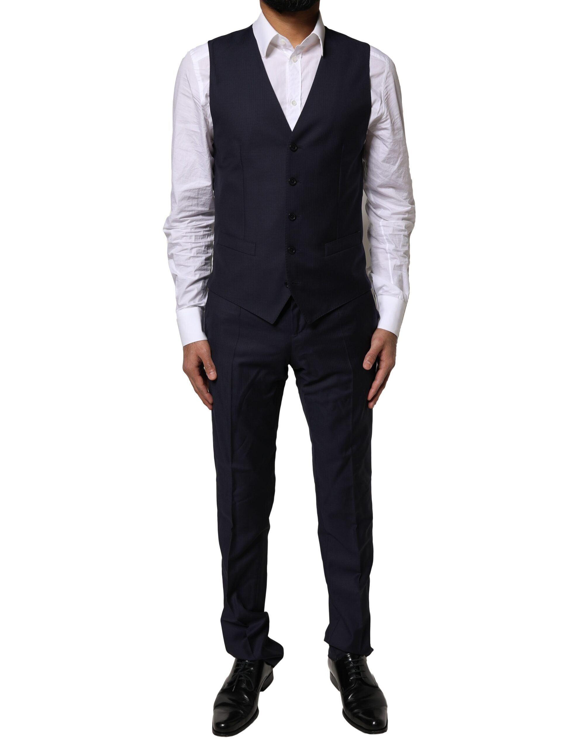 Dolce & Gabbana Blue MARTINI Wool 3 Piece Formal Men Men's Suit