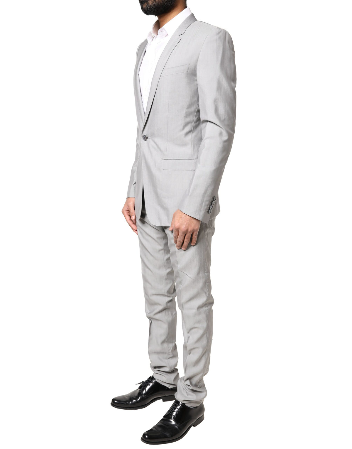 Dolce & Gabbana Light Gray Wool GOLD 2 Piece Formal Men's Suit