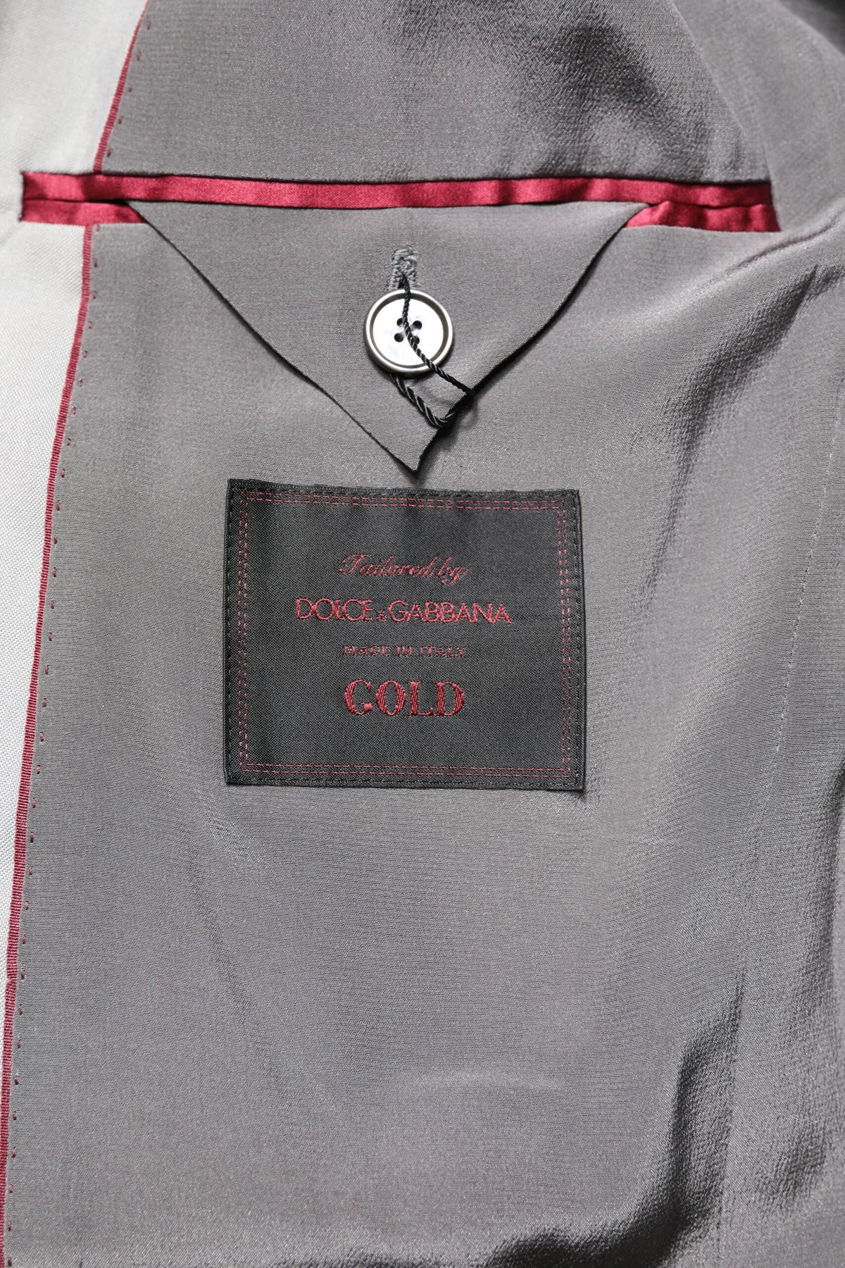 Dolce & Gabbana Light Gray Wool GOLD 2 Piece Formal Men's Suit