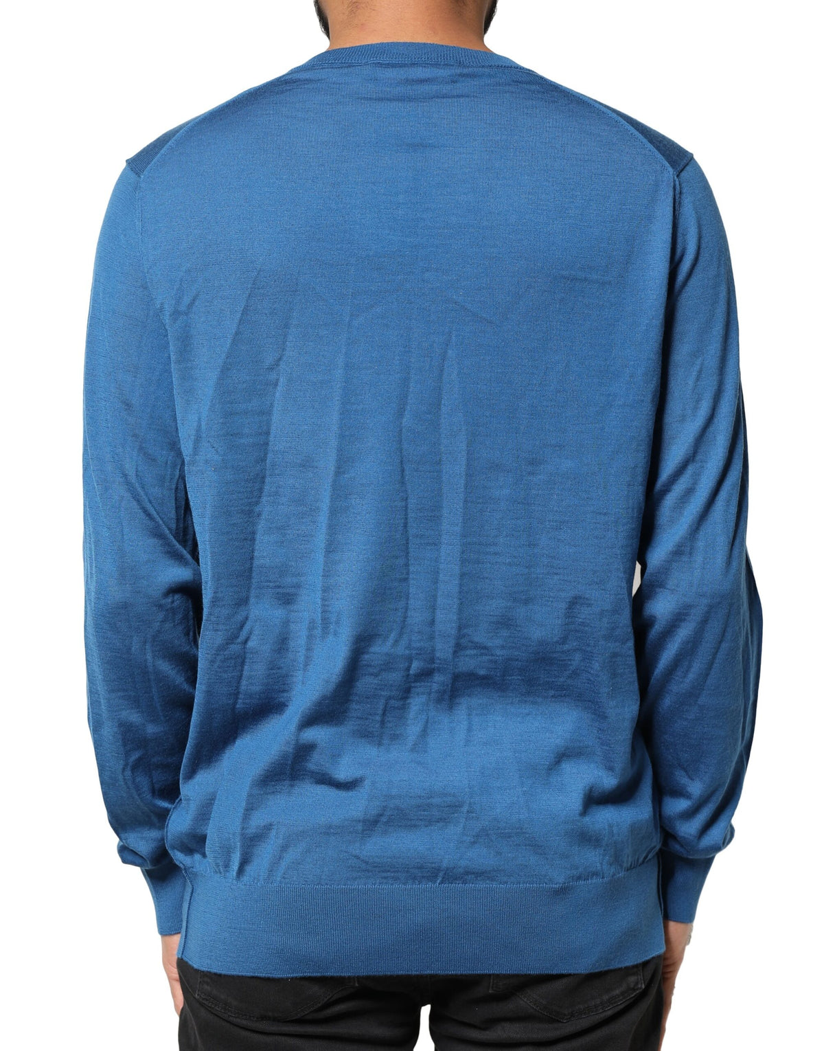 Dolce & Gabbana Blue Cashmere Crown V-neck Pullover Men's Sweater (Pre-Owned)