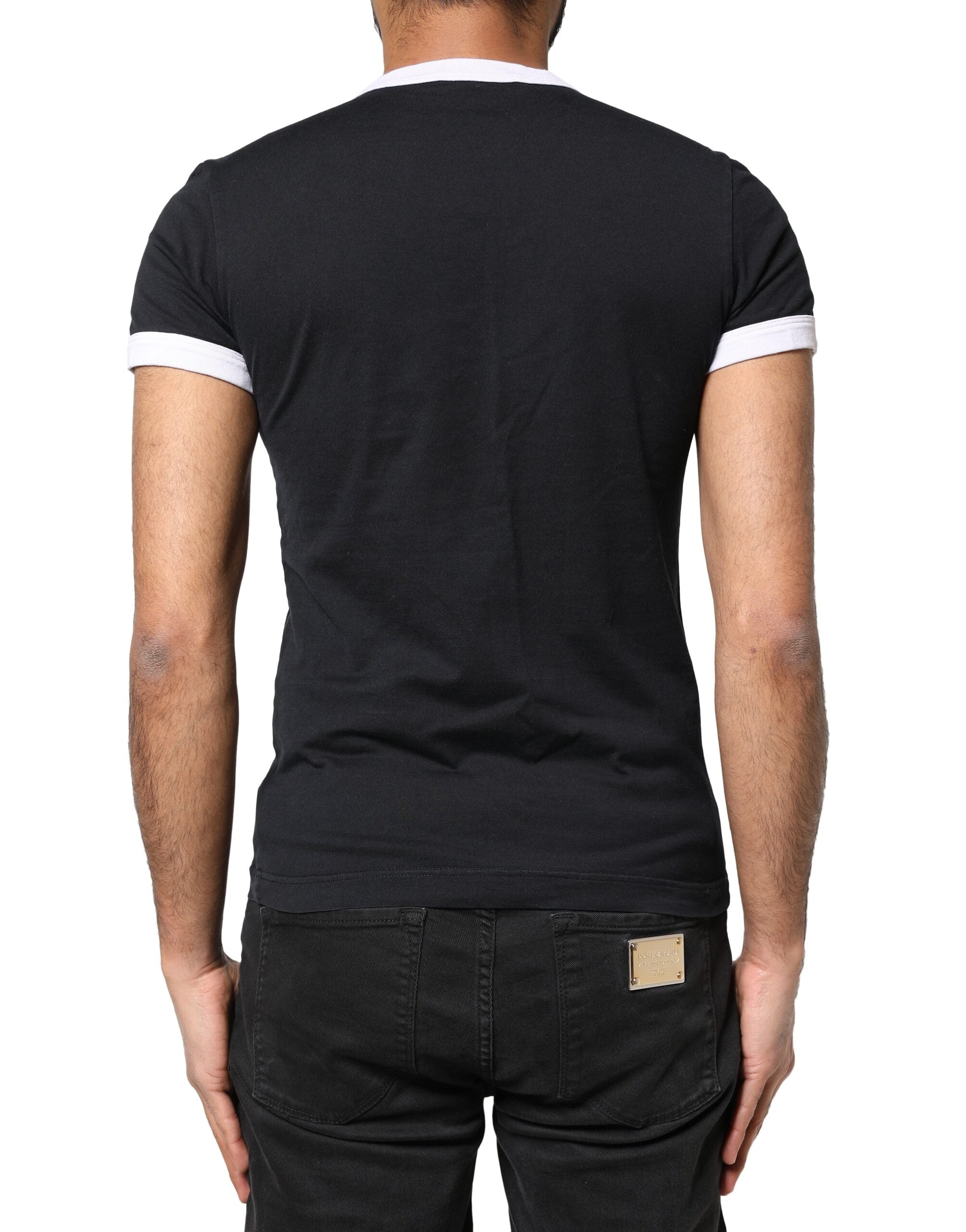 Dolce & Gabbana Black Sicilia Crew Neck Short Sleeve Men's T-shirt (Pre-Owned)
