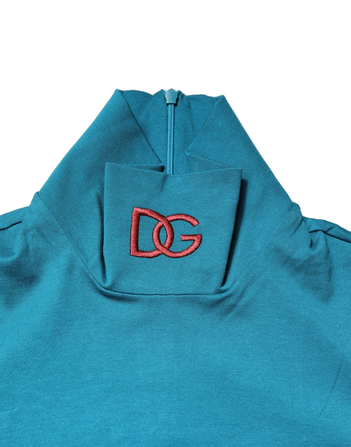 Dolce & Gabbana Blue Cotton Turtleneck Long Sleeves Men's Sweater
